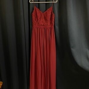 Burgundy Lace Maxi Dress